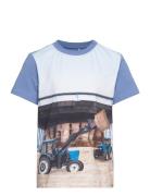 T-Shirt Ss Tops T-Kortærmet Skjorte Blue Minymo