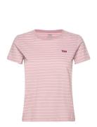 Perfect Tee Tea Stripe Keepsak Tops T-shirts & Tops Short-sleeved Pink LEVI´S Women