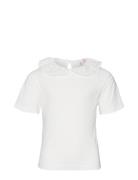 Vmpanna Glenn Ss Collar Top Jrs Girl Tops T-Kortærmet Skjorte White Vero Moda Girl