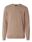 Bradley Cotton Crew Sweater Tops Knitwear Round Necks Brown Lexington Clothing