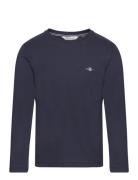 Shield Ls T-Shirt Tops T-shirts Long-sleeved T-Skjorte Navy GANT