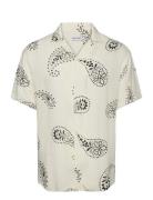 Jjjeff Abstract Print Resort Shirt Ss Tops Shirts Short-sleeved White Jack & J S