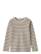 T-Shirt L/S Stig Tops T-shirts Long-sleeved T-Skjorte Multi/patterned Wheat