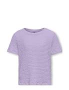 Koglumi S/S O-Neck Cross Back Jrs Tops T-Kortærmet Skjorte Purple Kids Only