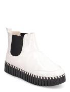 Ankel Boot, Gloss Shoes Boots Ankle Boots Ankle Boots Flat Heel White Ilse Jacobsen