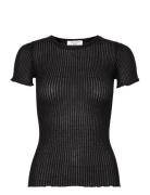 Belize Poinetelle T-Shirt Tops T-shirts & Tops Short-sleeved Black Rosemunde