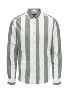 Onsarlo Slim Ls Stripe Hrb Linen Shirt Tops Shirts Casual White ONLY & SONS