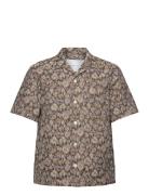 Camp Collar Shirt - Earth Flower Tops Shirts Short-sleeved Brown Garment Project