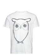 Alder Big Owl Tee - Gots/Vegan Tops T-Kortærmet Skjorte White Knowledge Cotton Apparel