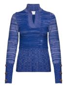 Lania Knit Turtleneck Tops Knitwear Turtleneck Blue Hosbjerg
