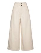Pleated Straight Leg Bottoms Jeans Wide Cream Lee Jeans