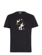 Camo Logo T-Shirt Tops T-Kortærmet Skjorte Black Calvin Klein