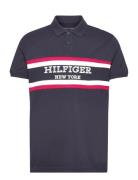 Monotype Colorblock Reg Polo Tops Polos Short-sleeved Navy Tommy Hilfiger