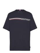 Bt-Monotype Chest Stripe Tee-B Tops T-Kortærmet Skjorte Navy Tommy Hilfiger