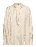 Eid Pajama Blouse Tops Blouses Long-sleeved Beige Tommy Hilfiger