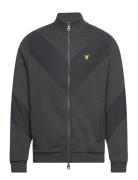Chevron Zip Through Track Jacket Tops Sweatshirts & Hoodies Sweatshirts Black Lyle & Scott
