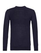 Regular Merino Knit Crew Neck Tops Knitwear Round Necks Navy Knowledge Cotton Apparel