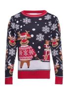 The Bringing Christmas Gifts Sweater Kids Tops Knitwear Pullovers Multi/patterned Christmas Sweats