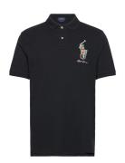 Classic Fit Big Pony Mesh Polo Shirt Tops Polos Short-sleeved Black Polo Ralph Lauren