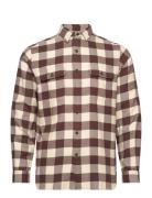 Classic Fit Checked Twill Workshirt Tops Shirts Casual Brown Polo Ralph Lauren
