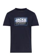 Jcologan Ss24/25 Tee Ss Crew Neck Ss Jnr Tops T-Kortærmet Skjorte Navy Jack & J S