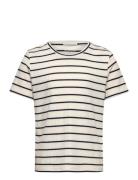 Striped Rib T-Shirt Tops T-Kortærmet Skjorte Blue Tom Tailor
