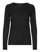 Wool/Tencel Tee Long Sleeve Tops T-shirts & Tops Long-sleeved Black Panos Emporio