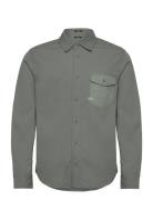 Worker Reg Shirt Tops Shirts Casual Khaki Green Denham