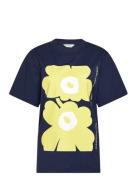 Embla Unikko Placement Tops T-shirts & Tops Short-sleeved Blue Marimekko