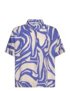 Srmio Freedom Ss Shirt Tops Blouses Short-sleeved Blue Soft Rebels