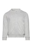 Jacket With Zipper Grey Melang Tops Sweatshirts & Hoodies Sweatshirts Grey Lindex