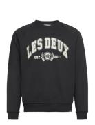 University Sweatshirt Tops Sweatshirts & Hoodies Sweatshirts Black Les Deux