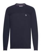 Gerluf Reg Cot Uspa M Knit Tops Knitwear Round Necks Navy U.S. Polo Assn.