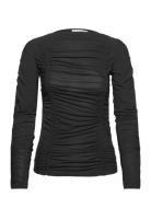 2Nd Clarke Tt - Sensual Drape Tops T-shirts & Tops Long-sleeved Black 2NDDAY