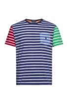 Classic Fit Color-Blocked Jersey T-Shirt Tops T-Kortærmet Skjorte Blue Polo Ralph Lauren