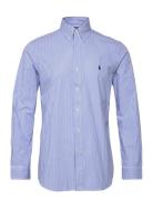 Custom Fit Plaid Stretch Poplin Shirt Tops Shirts Casual Blue Polo Ralph Lauren