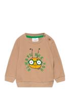 Tnsjuzzy Waffle Sweatshirt Tops Sweatshirts & Hoodies Sweatshirts Beige The New