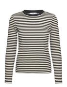 Striped Long Sleeves T-Shirt Tops T-shirts & Tops Long-sleeved Black Mango