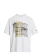 Layered Graphic Relaxed T-Shirt Tops T-Kortærmet Skjorte White Calvin Klein