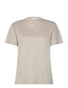 Micro Logo T Shirt Tops T-shirts & Tops Short-sleeved Beige Calvin Klein