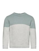 Contrasting Knit Sweater Tops Sweatshirts & Hoodies Sweatshirts Grey Mango
