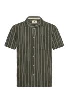 Akleo S/S Dobby Shirt Tops Shirts Short-sleeved Green Anerkjendt