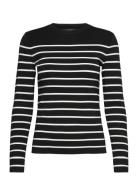 Striped Crewneck Sweater Tops Knitwear Jumpers Black Lauren Ralph Lauren