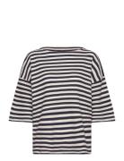 Tulip Tee Stripe Tops T-shirts & Tops Short-sleeved Navy Moshi Moshi Mind