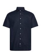 Bs Lott Casual Modern Fit Shirt Tops Shirts Short-sleeved Navy Bruun & Stengade