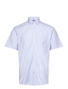 Bs Stafford Modern Fit Shirt Tops Shirts Short-sleeved Blue Bruun & Stengade