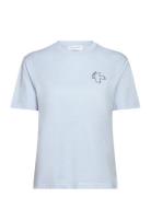 Popincourt Peace /Gots Tops T-shirts & Tops Short-sleeved Blue Maison Labiche Paris