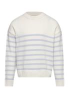 Striped Cotton-Blend Sweater Tops Knitwear Pullovers Multi/patterned Mango