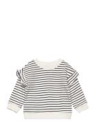Ruffled Striped Sweatshirt Tops Sweatshirts & Hoodies Sweatshirts Multi/patterned Mango