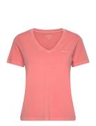 Reg Sunfaded Ss V-Neck T-Shirt Tops T-shirts & Tops Short-sleeved Pink GANT